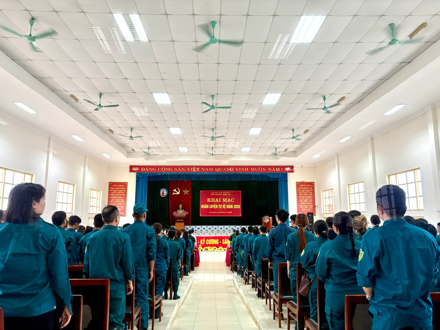 Khai mạc Huấn luyện tự vệ năm 2026 cho 254 chiến sĩ tự vệ các đơn vị thuộc Đại học Thái Nguyên